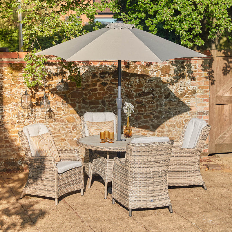 Florence 4 Seat Dining Set + Parasol
