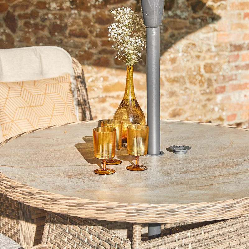 Florence 4 Seat Dining Set + Parasol