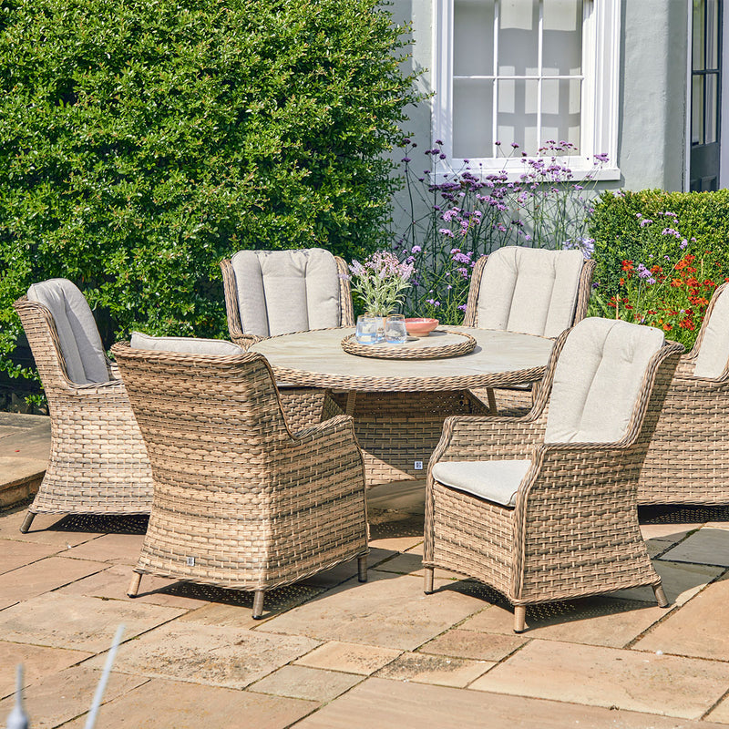 Florence 6 Seat Dining Set + Parasol