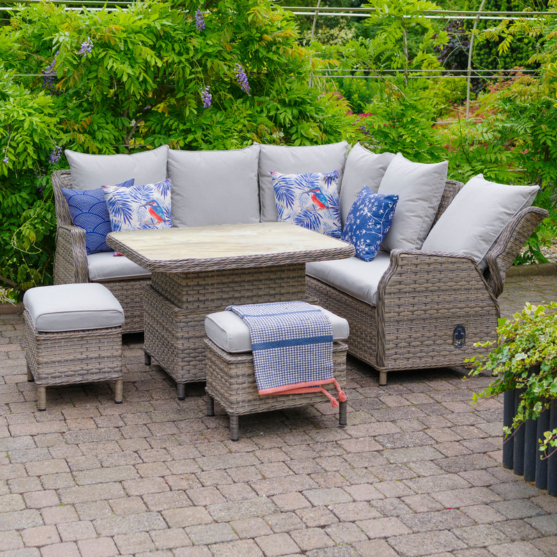 Florence Compact Modular Dining Set with Adjustable Table