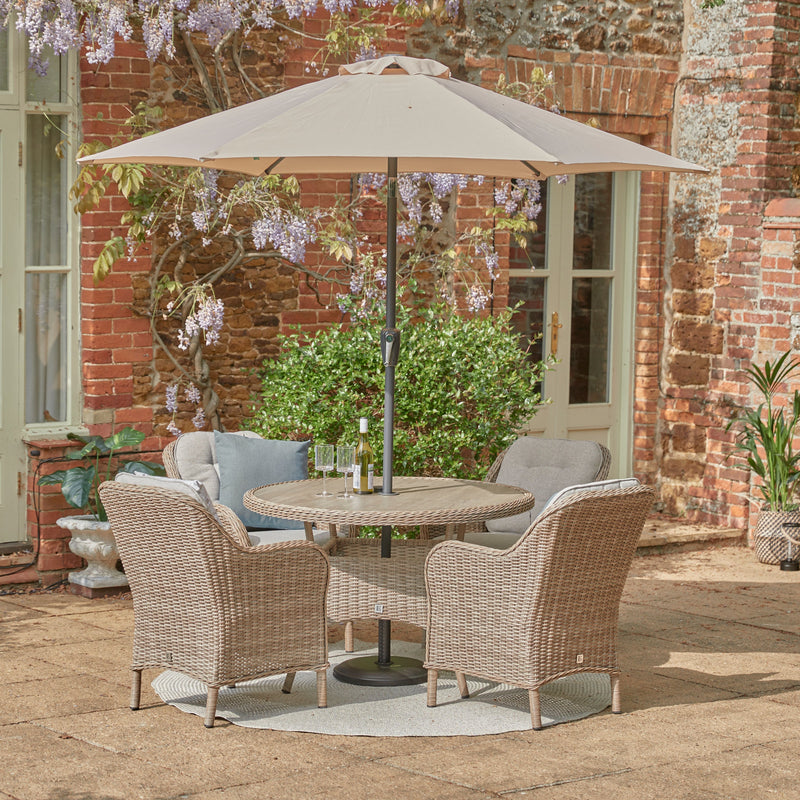 St Tropez 4 Seat Set with Parasol
