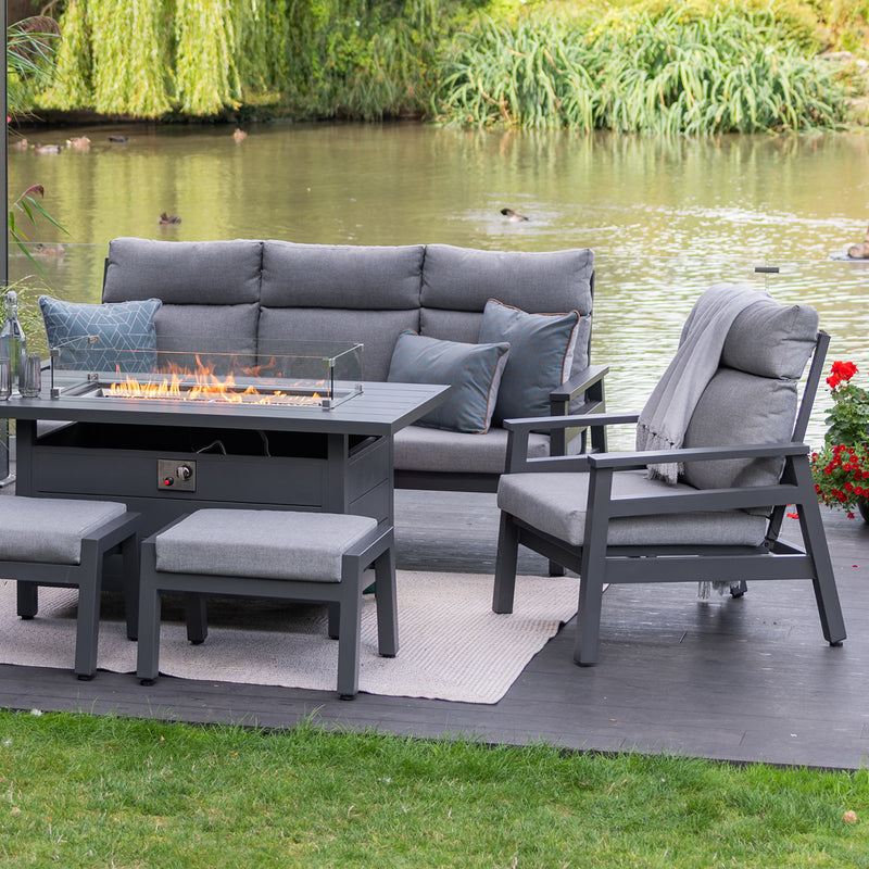 Barcelona Lounge Set with Gas FirepitTtable