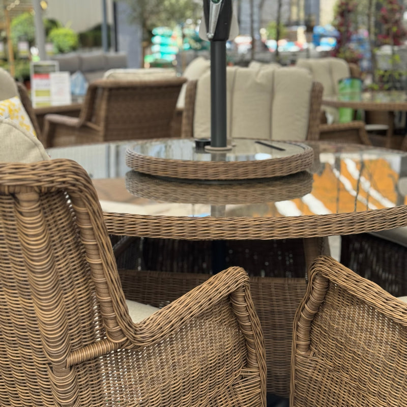 Montpellier 6 Seat Dining Set with Parasol