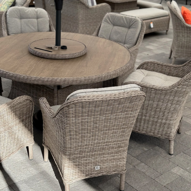 St Tropez 6 Seat Set with Parasol