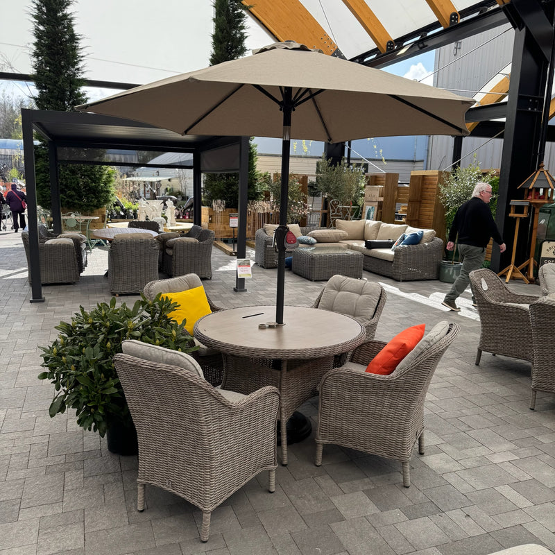 St Tropez 4 Seat Set with Parasol