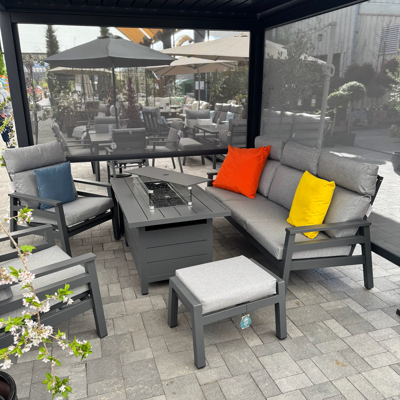 Barcelona Lounge Set with Gas FirepitTtable