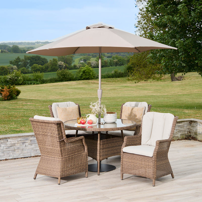 Montpellier 4 Seat Dining Set with Parasol
