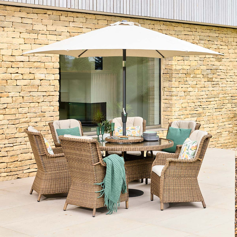 Montpellier 6 Seat Dining Set with Parasol